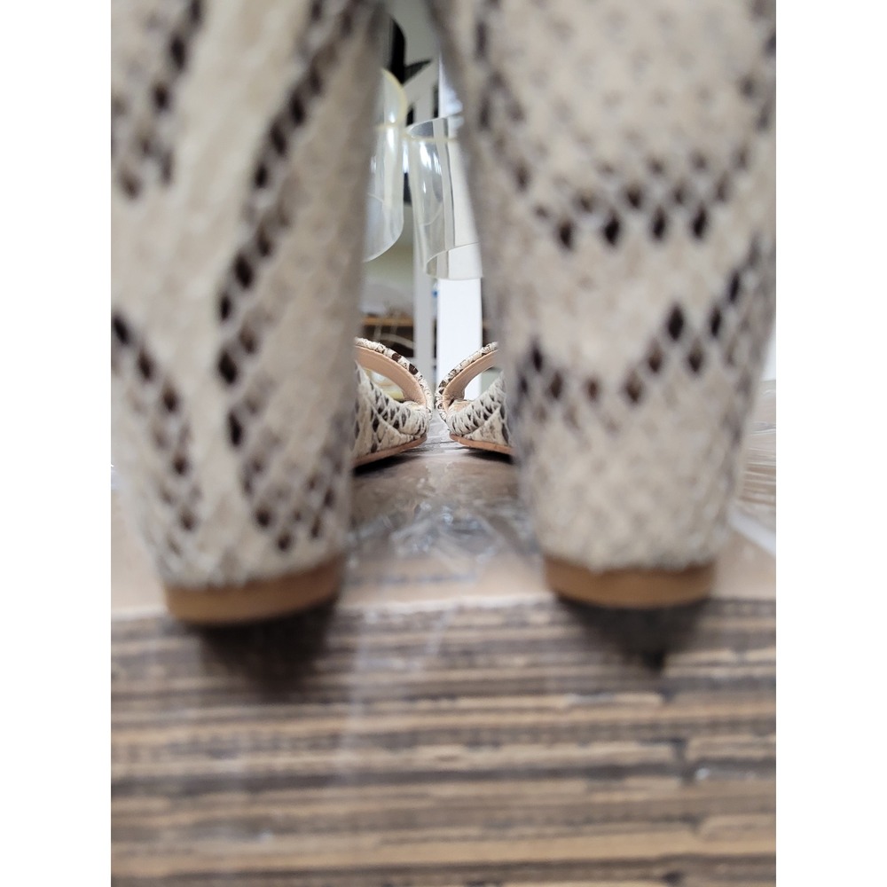 BCBGeneration Pina Snakeskin Wedge Sandals with Clear Strap and Matching Scarf‎ - Picture 3 of 7